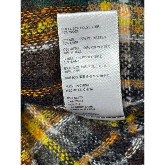 Urban Outfitters Plaid Mini Skirt XS Blue Yellow Preppy Academia Wool Blend - Picture 4 of 8